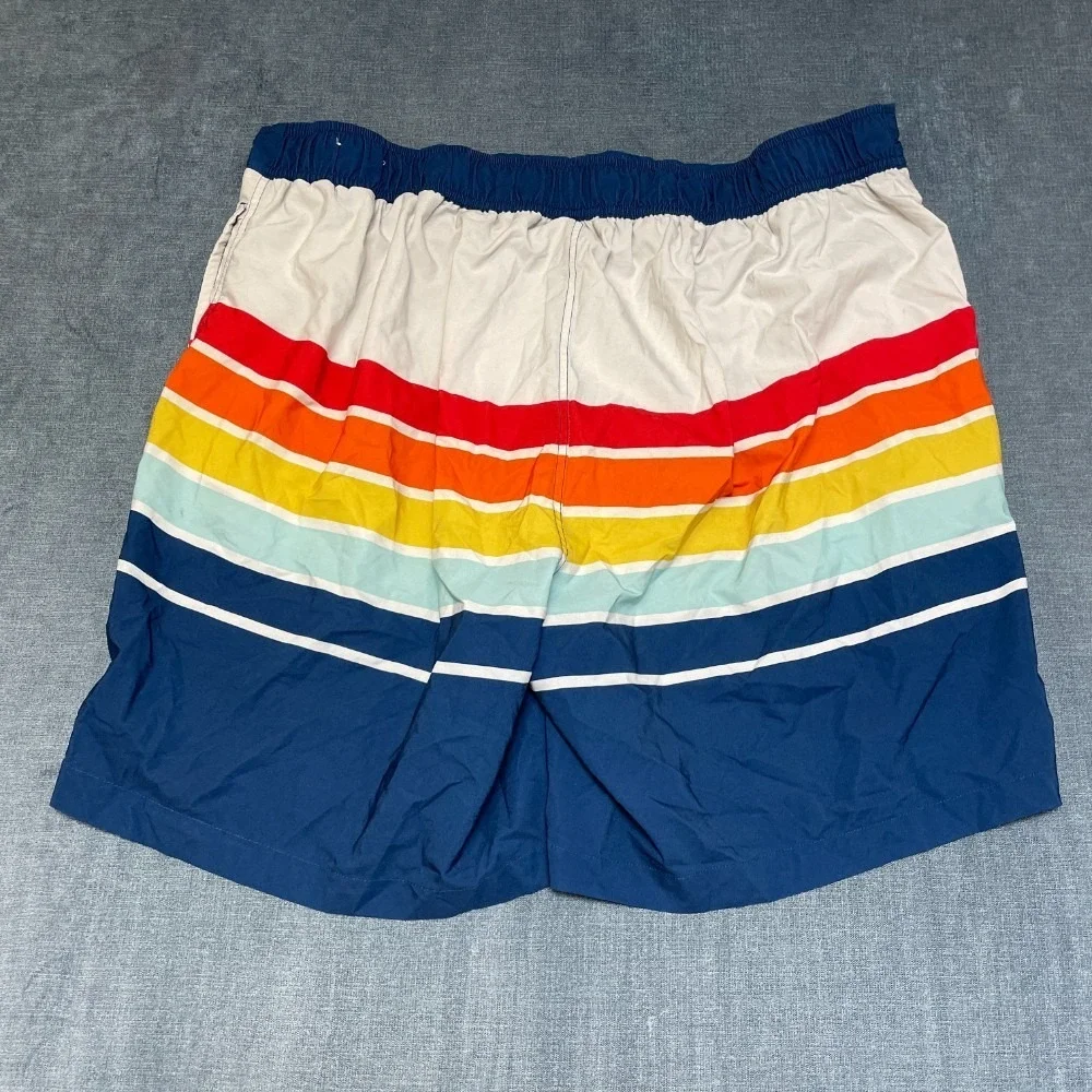 Corona Extra Beer Swim Trunks Board Shorts Mens 39 Multicolor Rainbow Striped